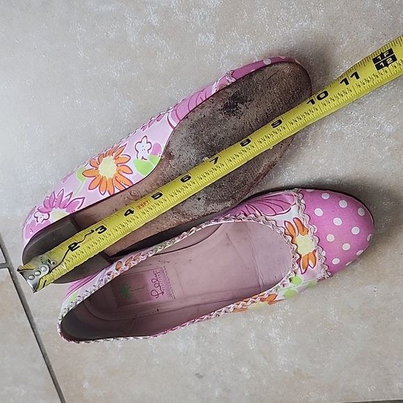 Lilly Pulitzer Pink and Green Ballet Flats Size 8 - Picture 8 of 10